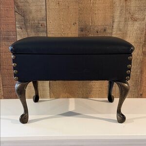 Vintage inspired Queen Anne Style Mini Foot Stool/Bench W/ Storage